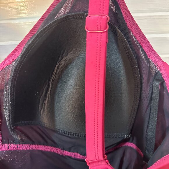 Torrid Burgundy Embroidered Ruched One-Piece Swimsuit – Size 0 (L) - Picture 11 of 16